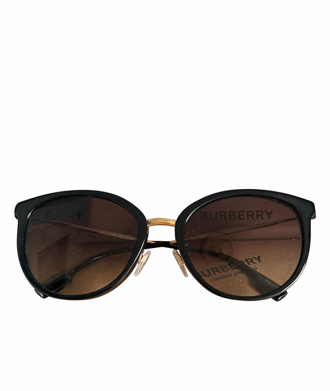 BURBERRY Черные пластиковые солнцезащитные очки, фото 1