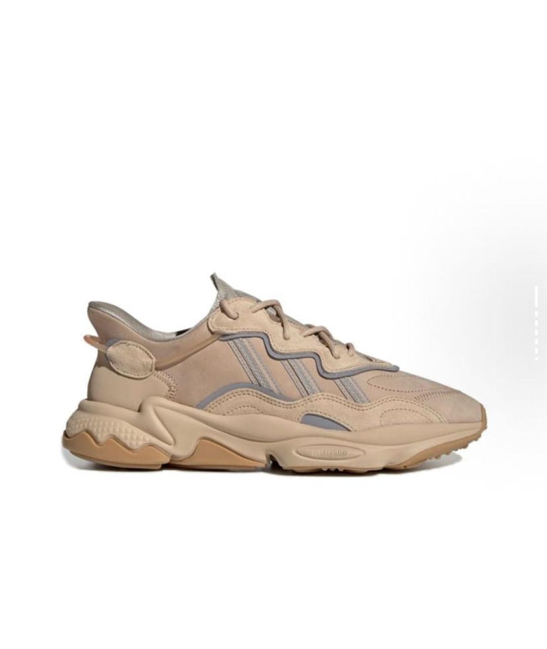 ADIDAS Бежевые кожаные кроссовки, фото 7