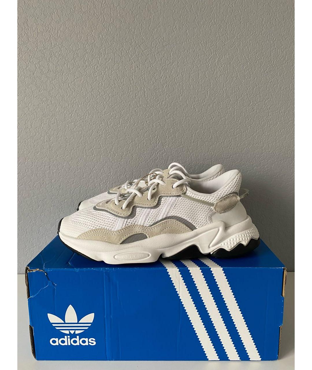 ADIDAS Белые текстильные кроссовки, фото 3