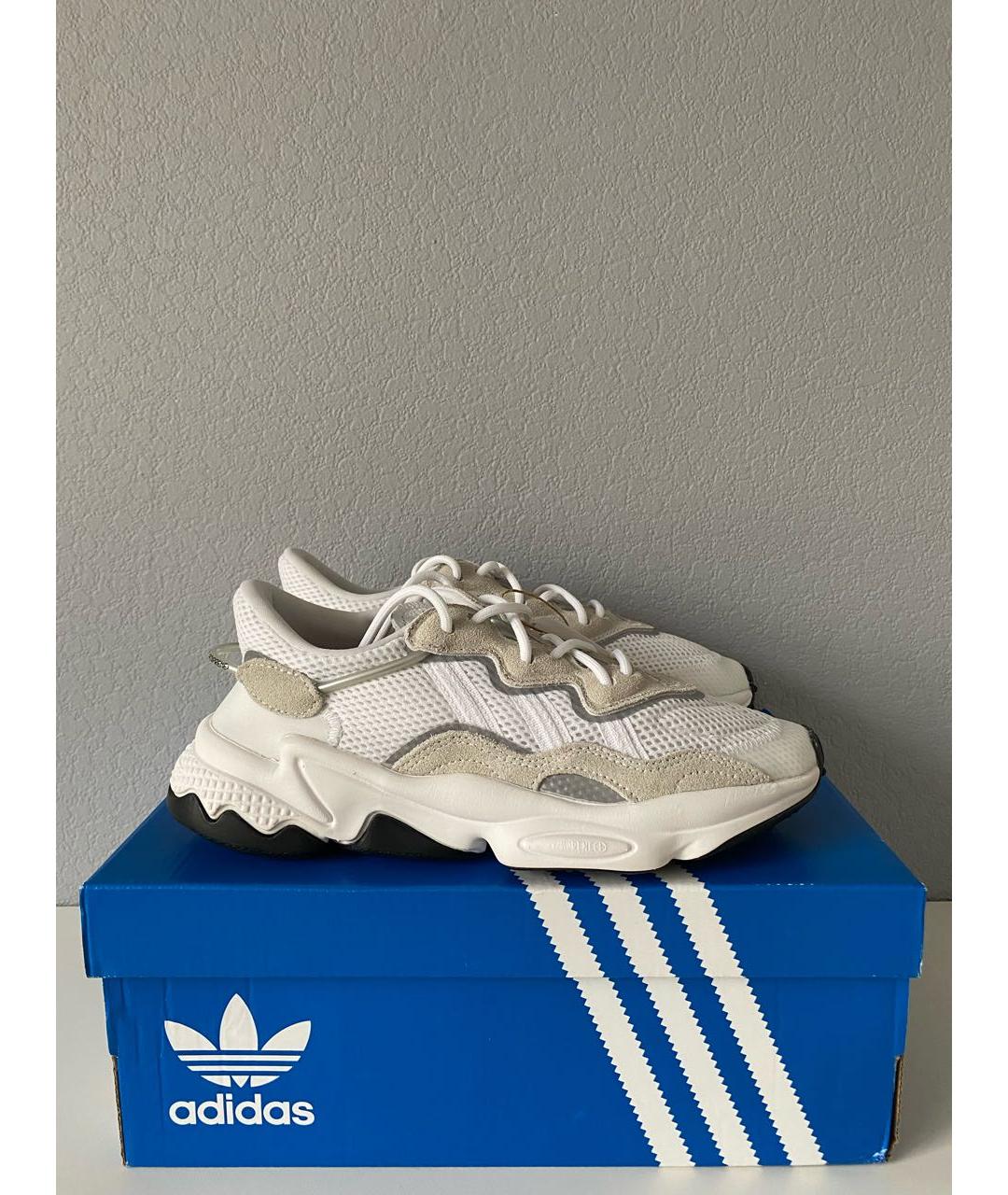 ADIDAS Белые текстильные кроссовки, фото 4