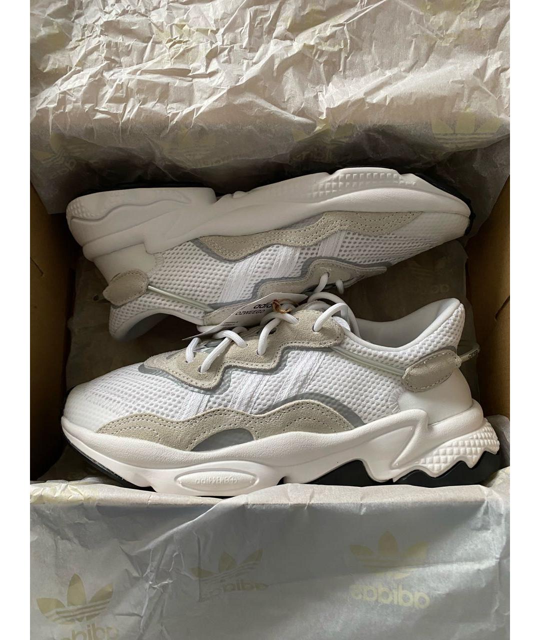 ADIDAS Белые текстильные кроссовки, фото 2