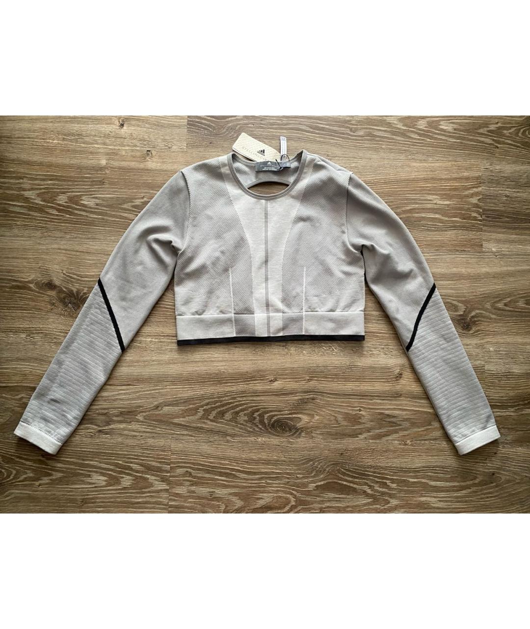 ADIDAS BY STELLA MCCARTNEY Серая хлопко-эластановая футболка, фото 5