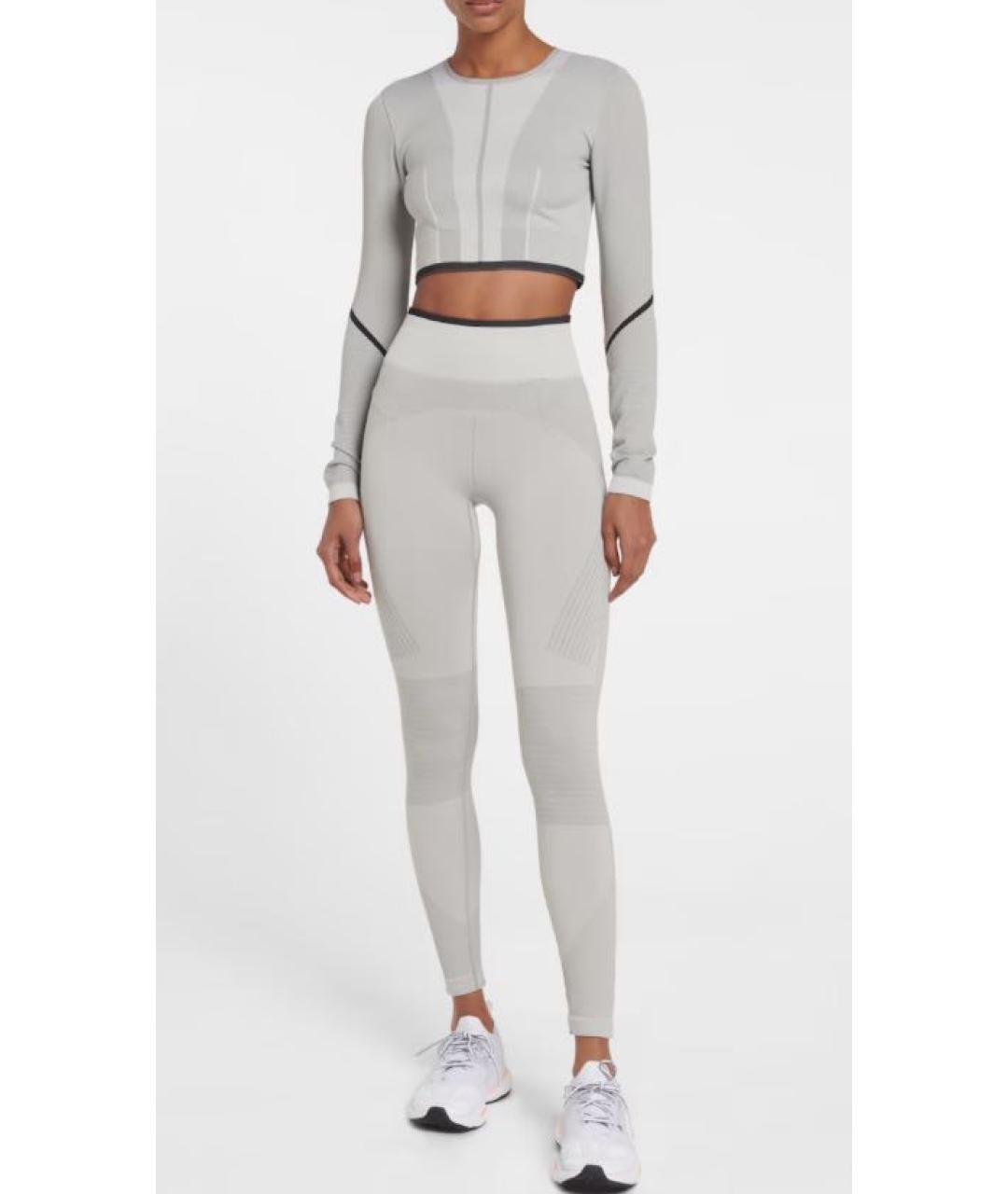 ADIDAS BY STELLA MCCARTNEY Серая хлопко-эластановая футболка, фото 3