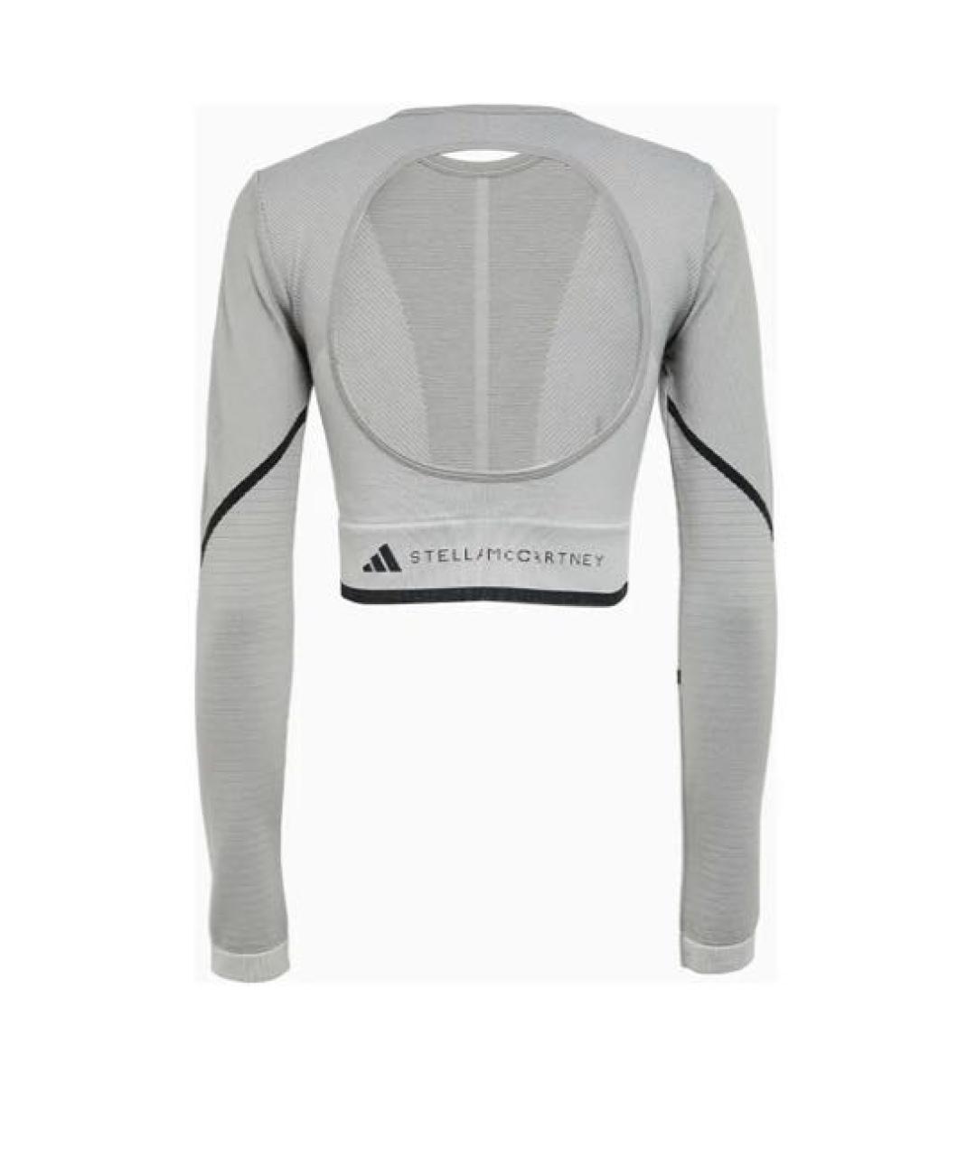 ADIDAS BY STELLA MCCARTNEY Серая хлопко-эластановая футболка, фото 2