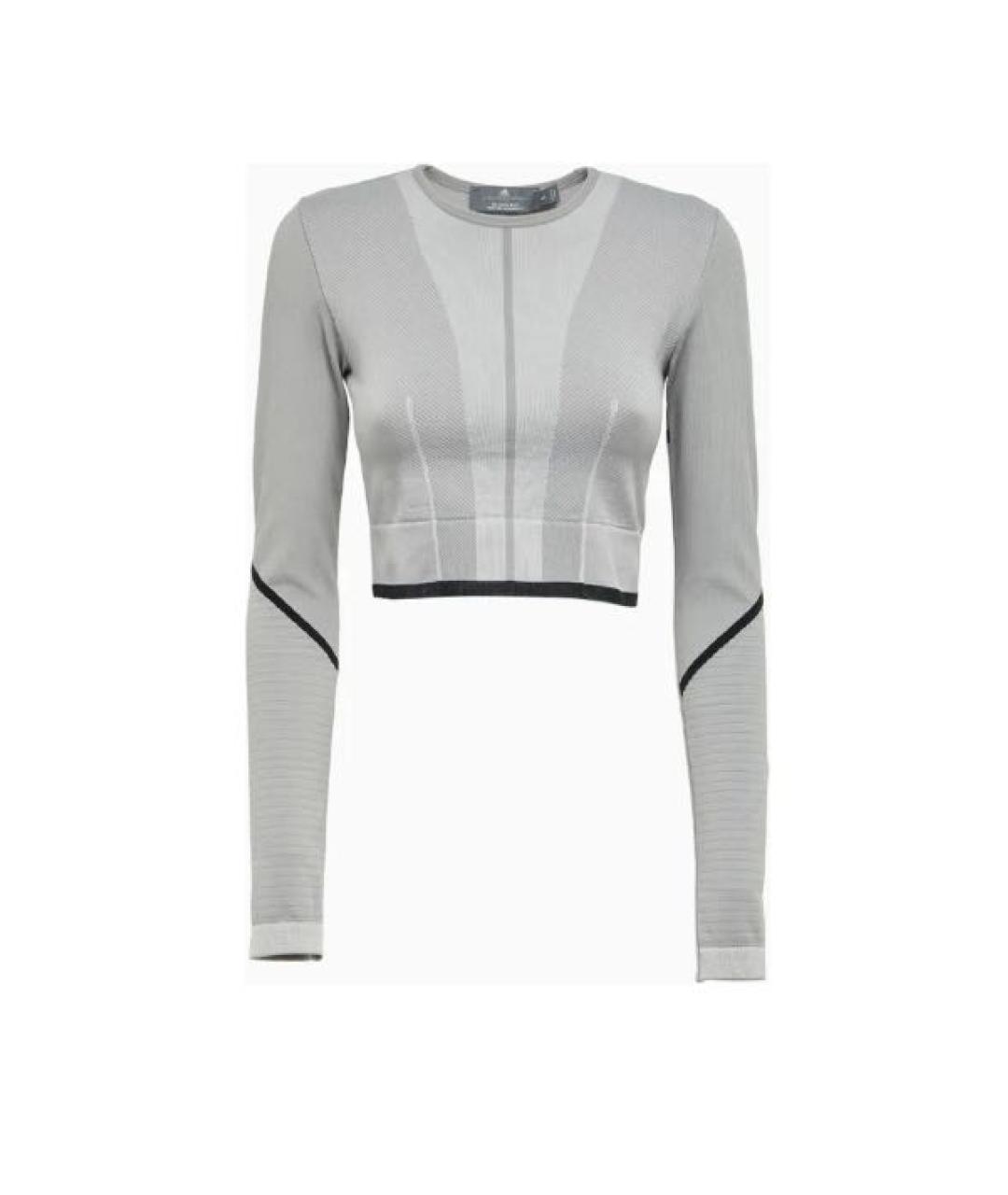 ADIDAS BY STELLA MCCARTNEY Серая хлопко-эластановая футболка, фото 1