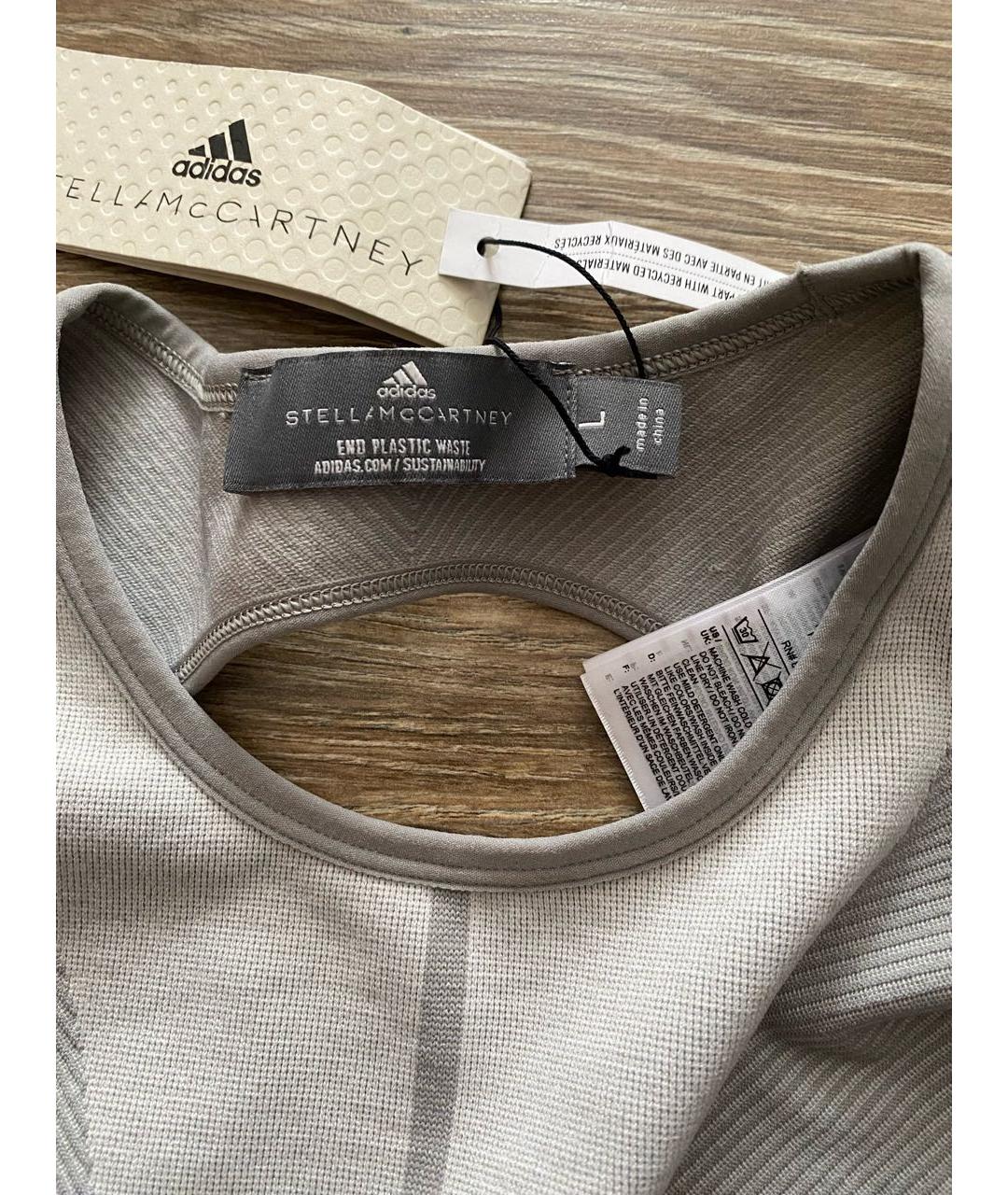 ADIDAS BY STELLA MCCARTNEY Серая хлопко-эластановая футболка, фото 7