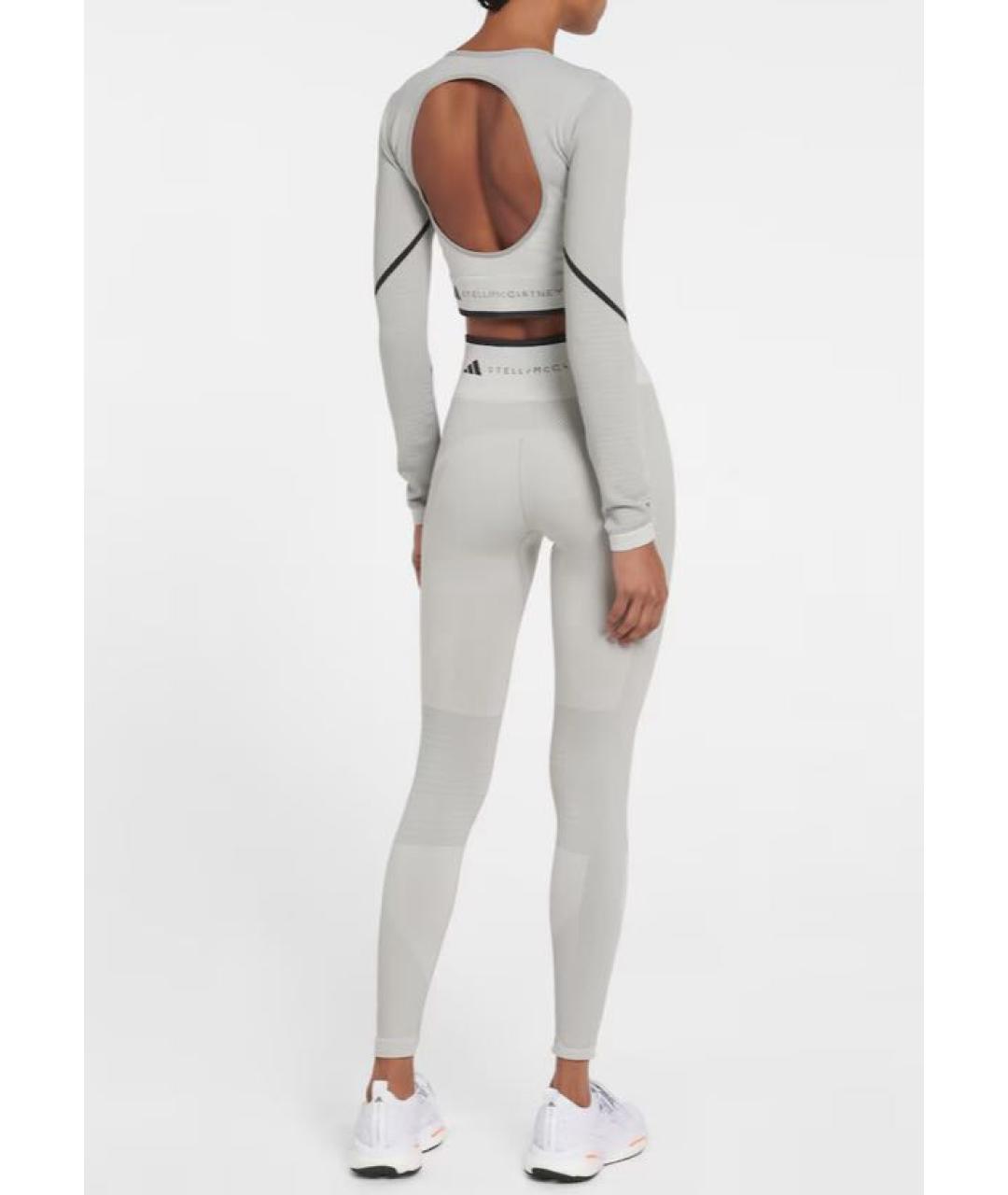 ADIDAS BY STELLA MCCARTNEY Серая хлопко-эластановая футболка, фото 4