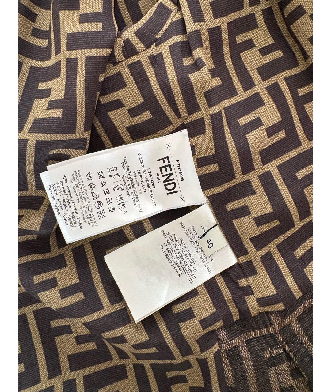 FENDI Коричневый полиэстеровый джемпер / свитер, фото 2