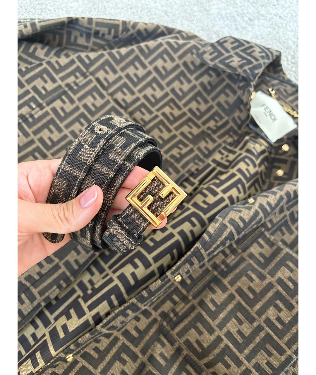 FENDI Коричневый полиэстеровый джемпер / свитер, фото 4