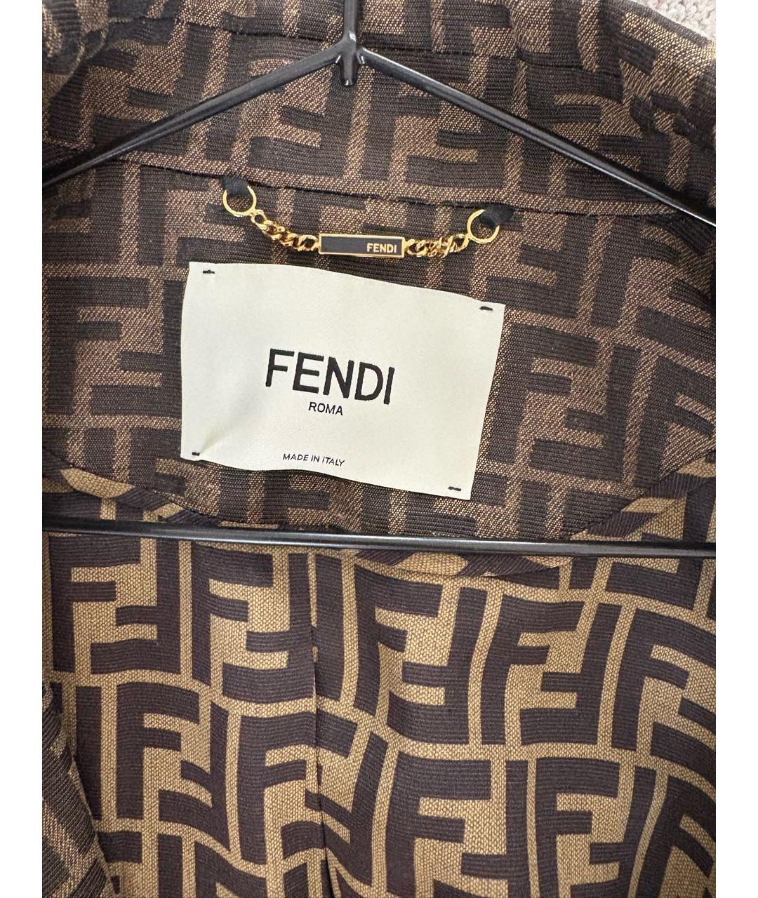 FENDI Коричневый полиэстеровый джемпер / свитер, фото 3