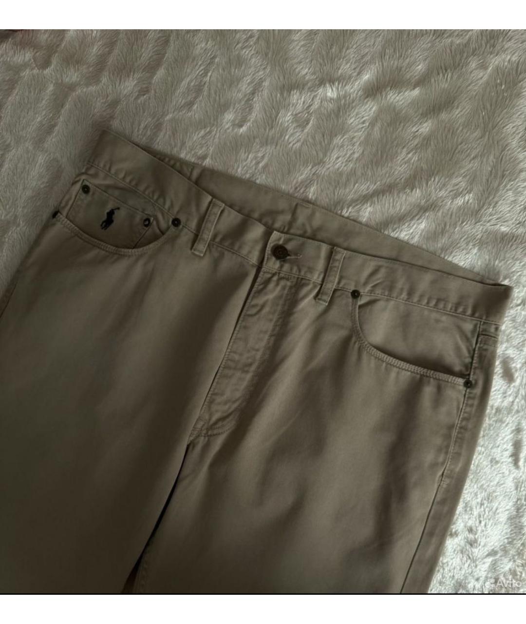POLO RALPH LAUREN Бежевые хлопковые прямые джинсы, фото 3