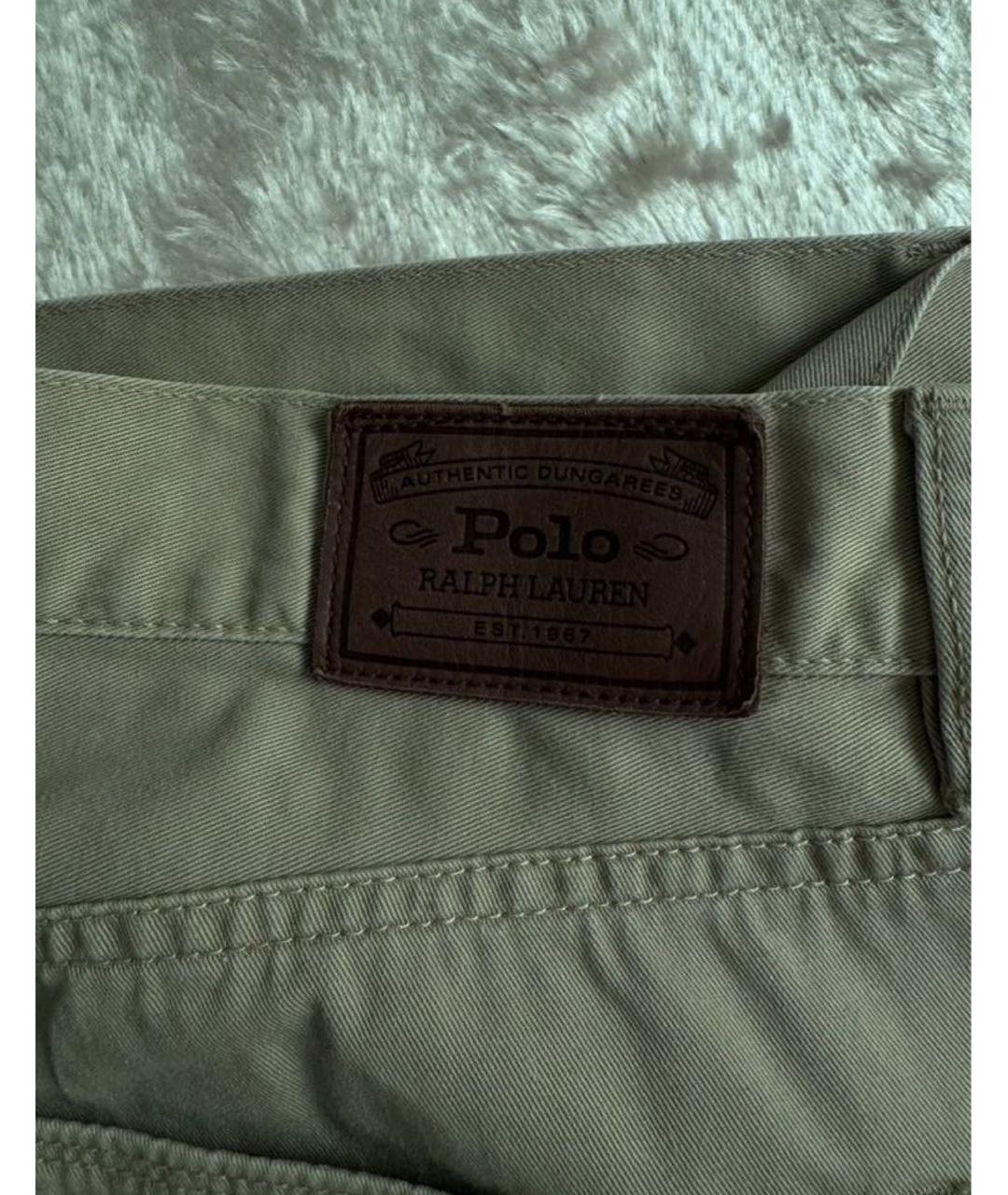 POLO RALPH LAUREN Бежевые хлопковые прямые джинсы, фото 6
