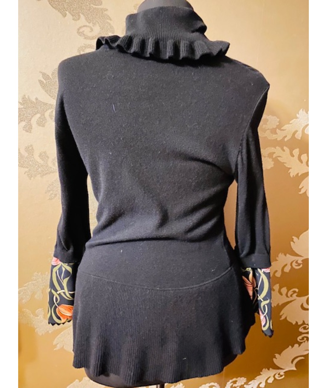 MARIA GRAZIA SEVERI Черный шерстяной джемпер / свитер, фото 2