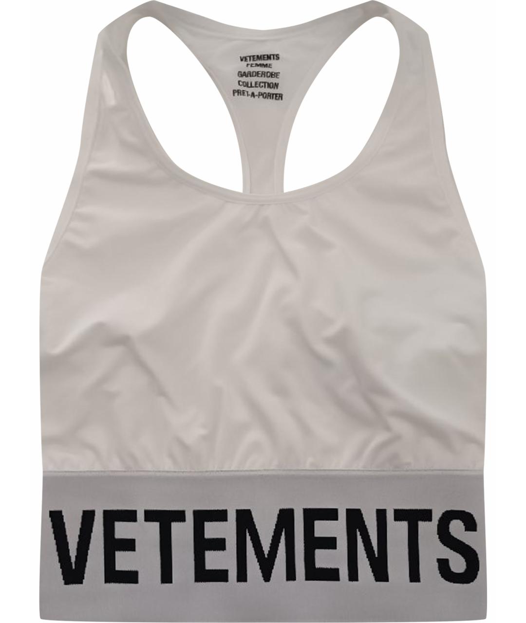 VETEMENTS Белая полиамидовая майка, фото 1