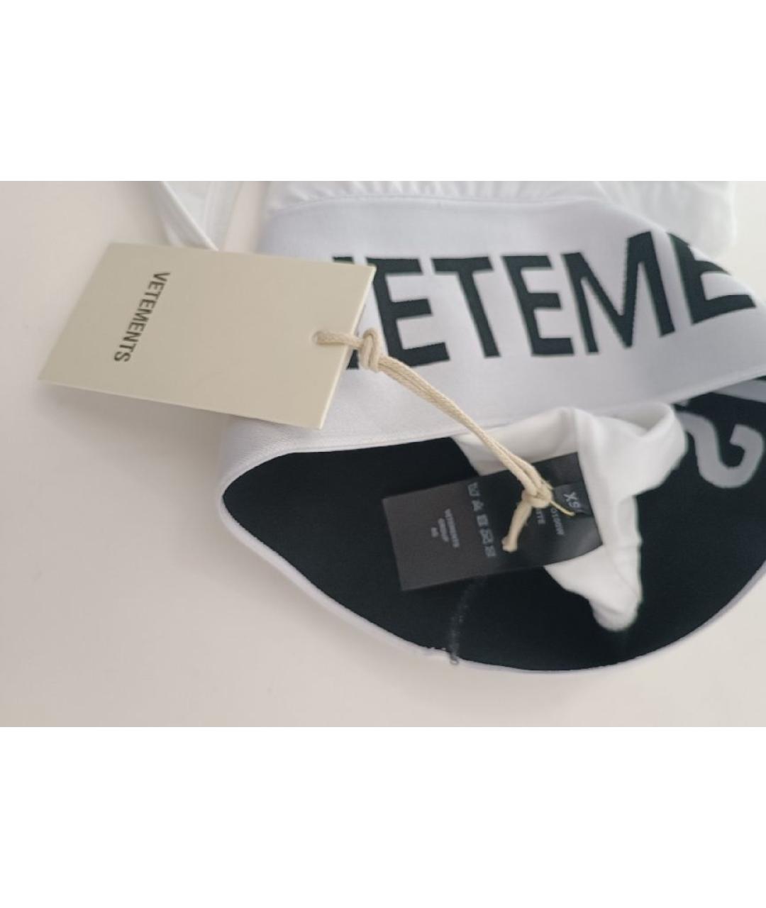 VETEMENTS Белая полиамидовая майка, фото 3