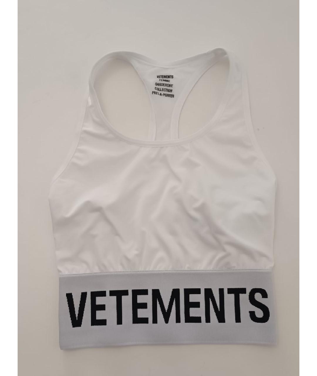 VETEMENTS Белая полиамидовая майка, фото 4