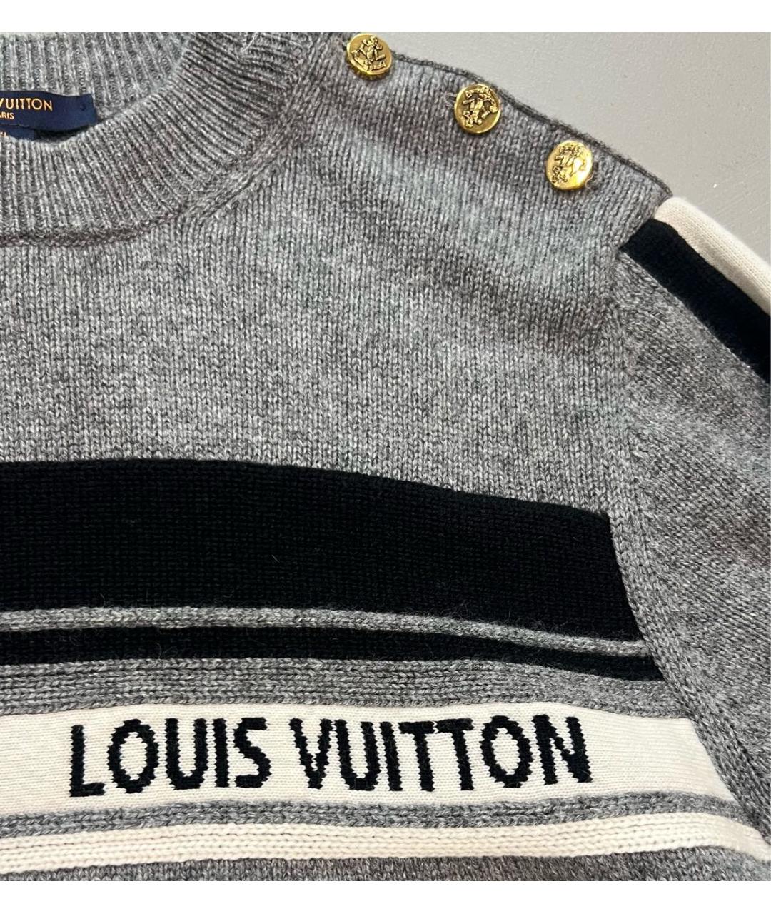 LOUIS VUITTON Серый кашемировый джемпер / свитер, фото 4