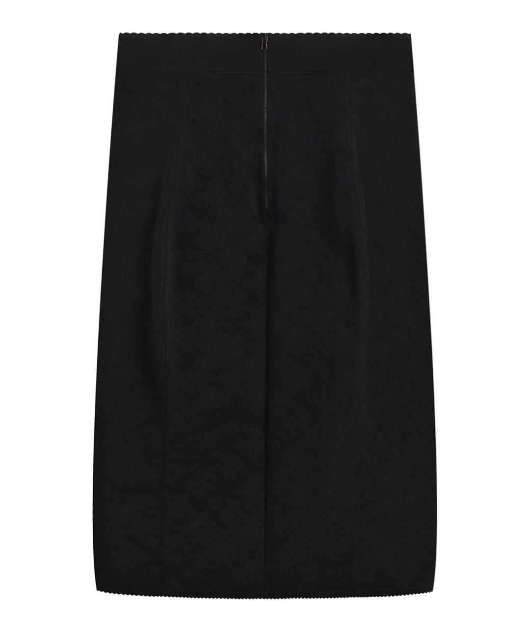 DOLCE&GABBANA Черная вискозная юбка миди, фото 2