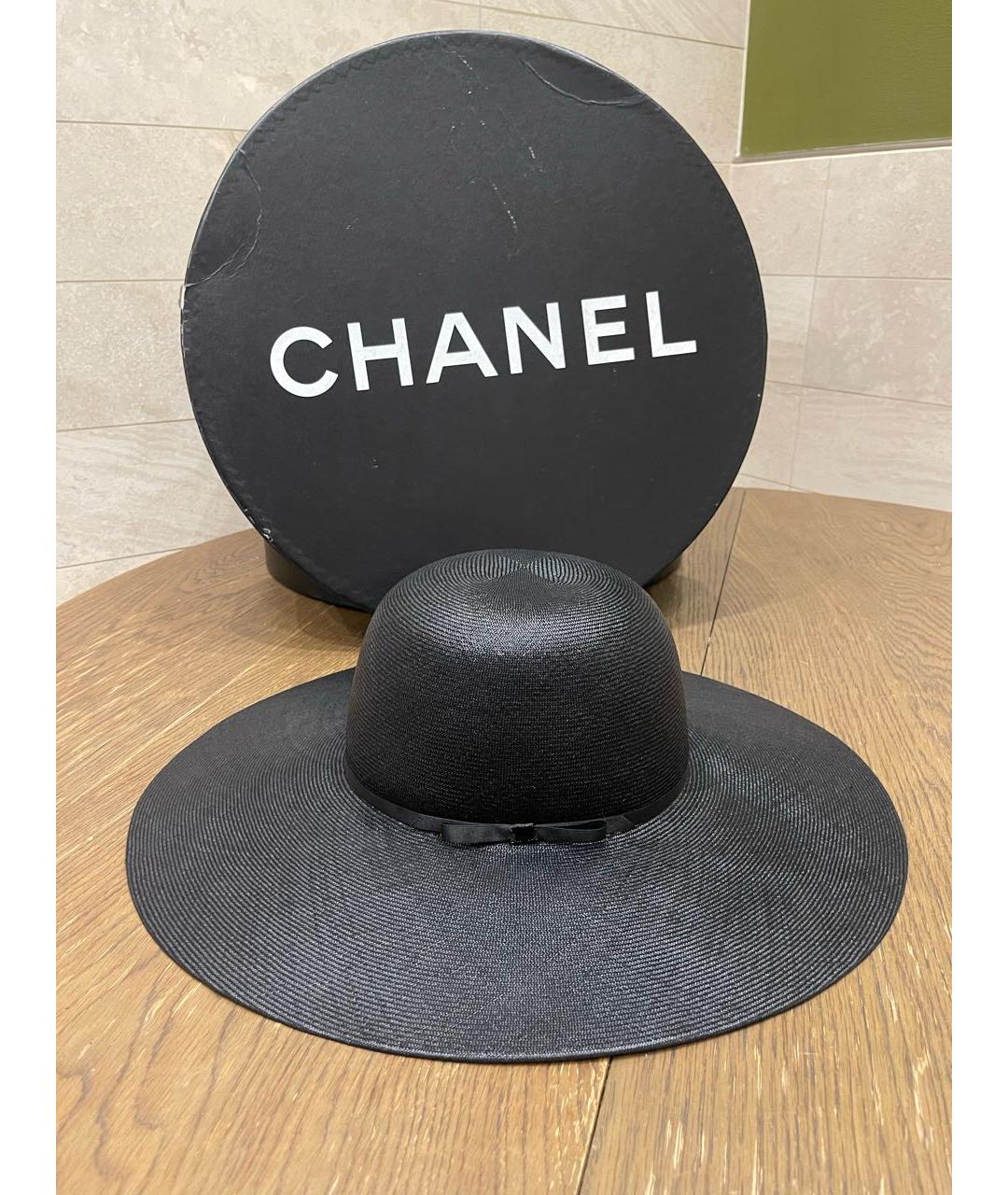 CHANEL Черная соломенная шляпа, фото 6