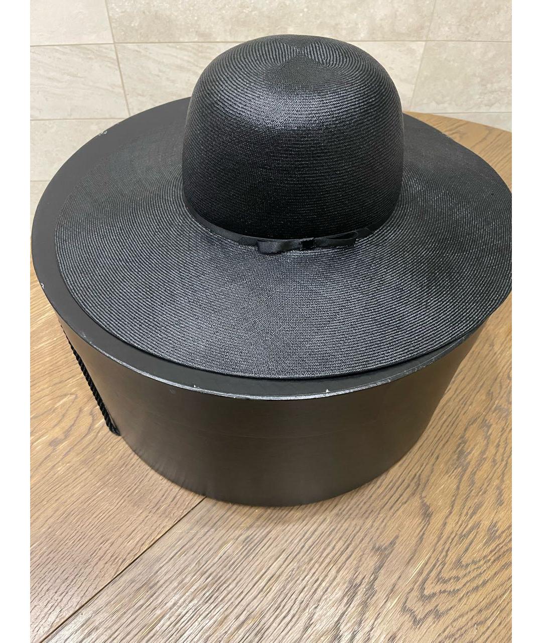 CHANEL Черная соломенная шляпа, фото 2