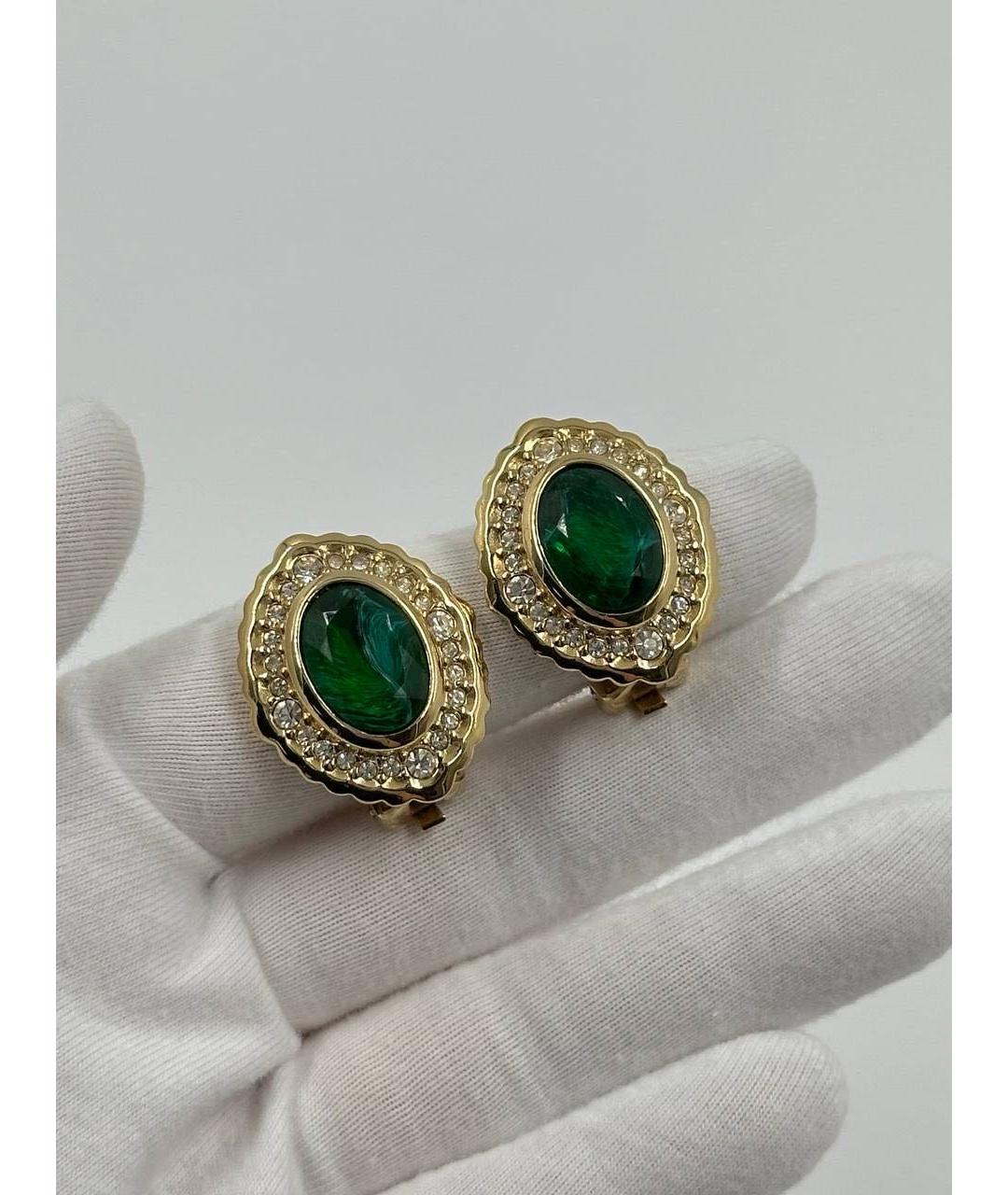 CHRISTIAN DIOR Золотые позолоченные клипсы, фото 5