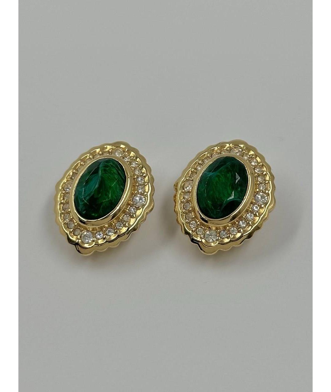 CHRISTIAN DIOR Золотые позолоченные клипсы, фото 2
