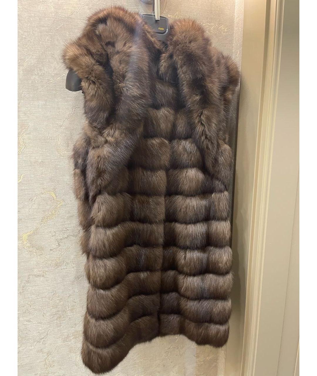 FENDI Коричневая меховая шуба, фото 5