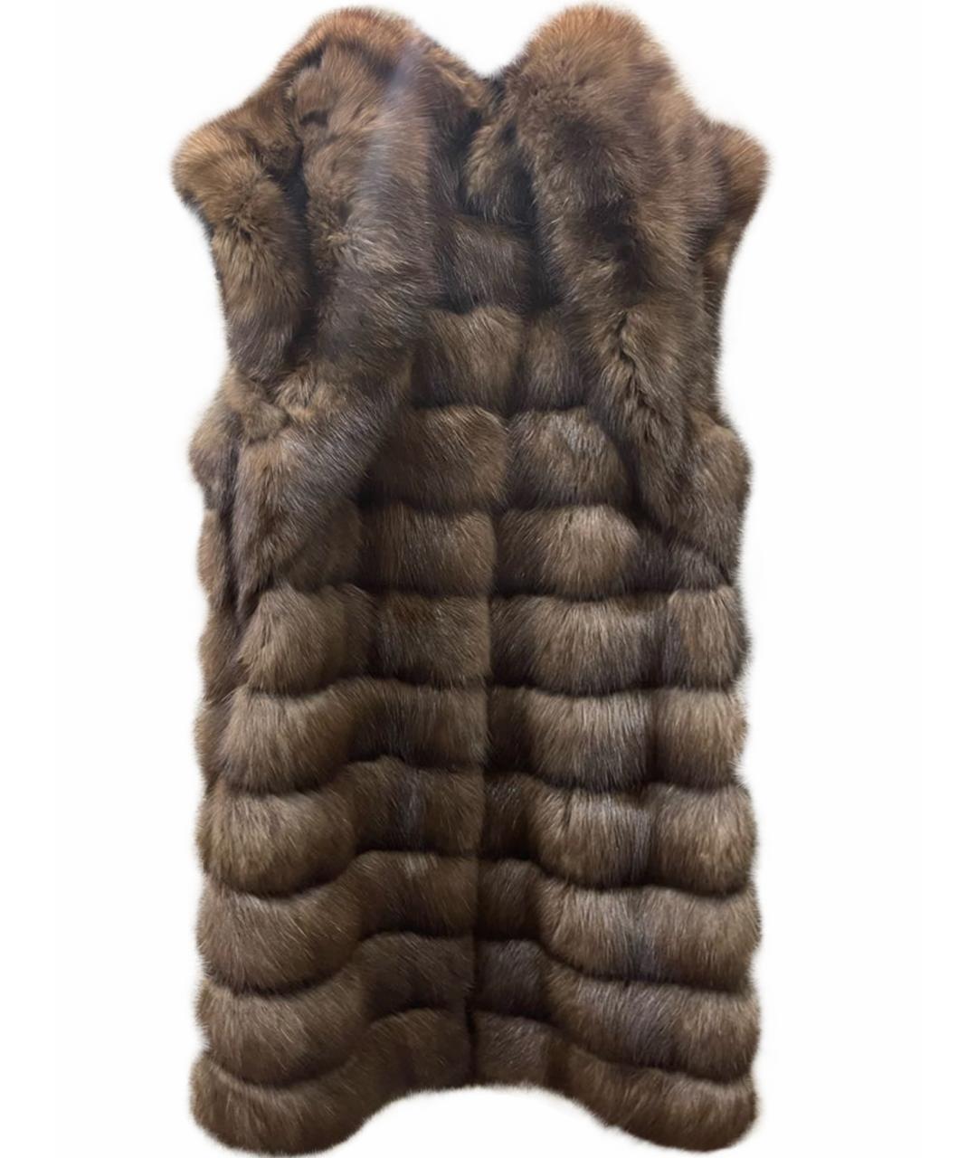 FENDI Коричневая меховая шуба, фото 1