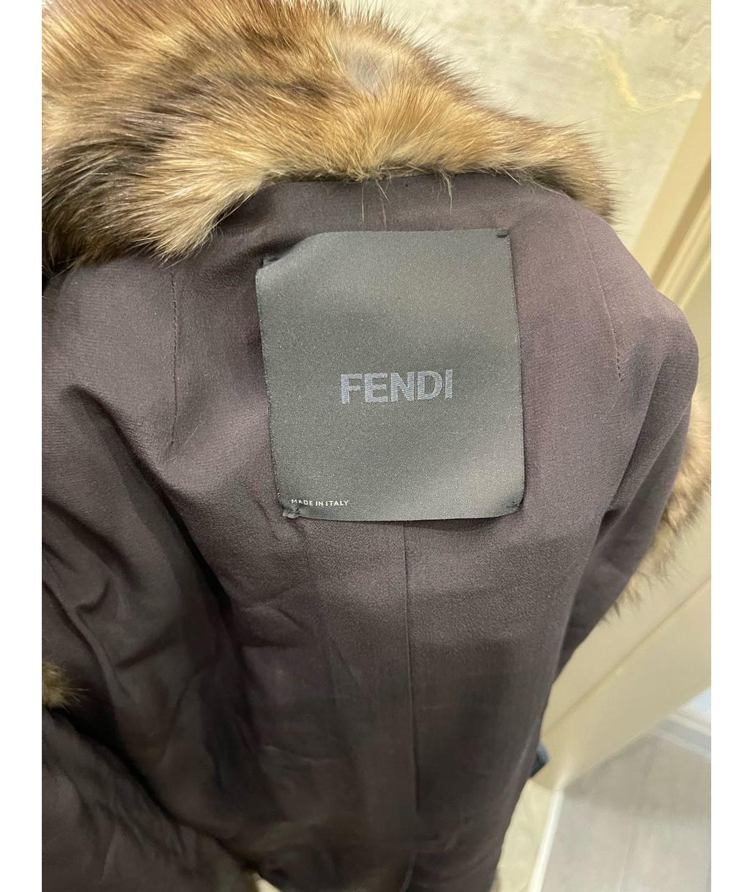 FENDI Коричневая меховая шуба, фото 3