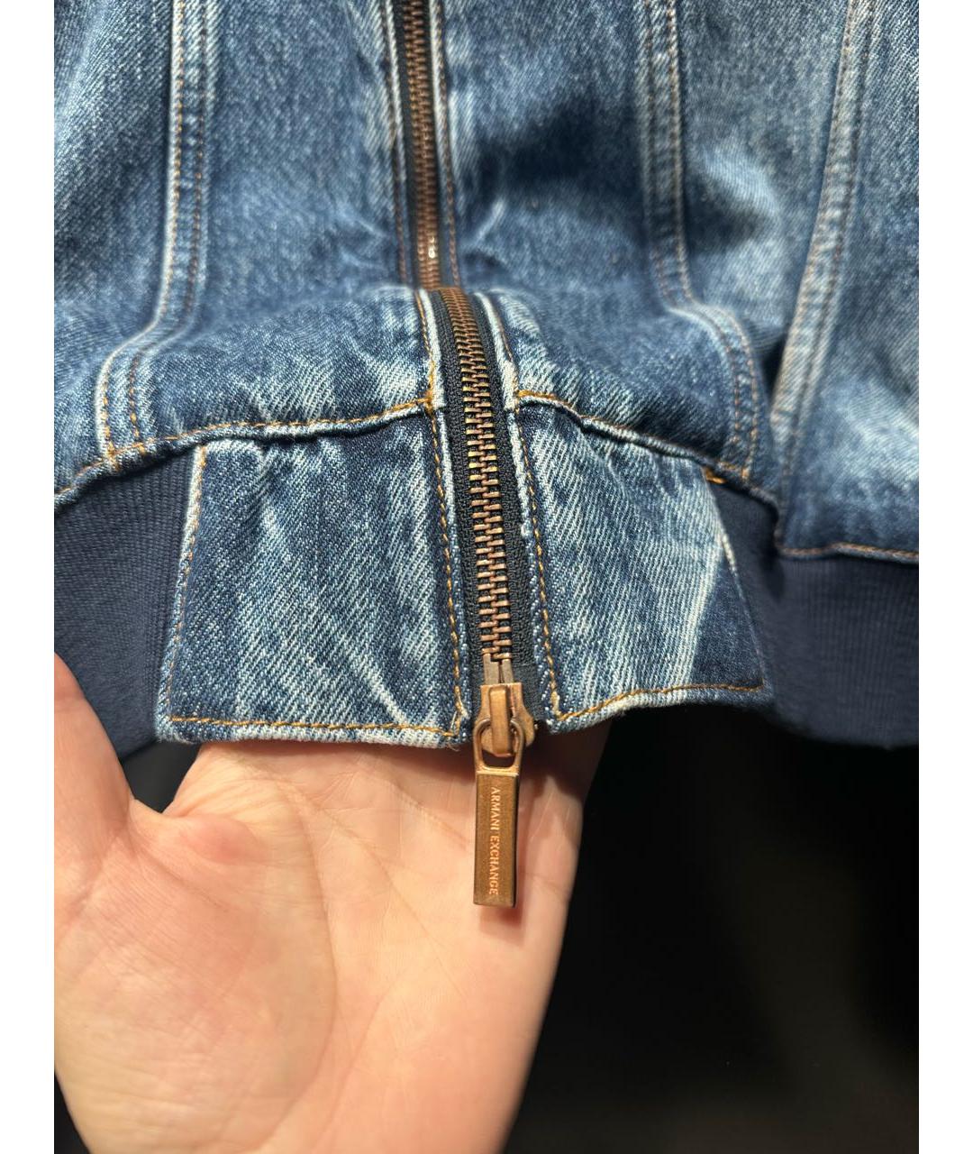 ARMANI EXCHANGE Темно-синяя деним куртка, фото 3
