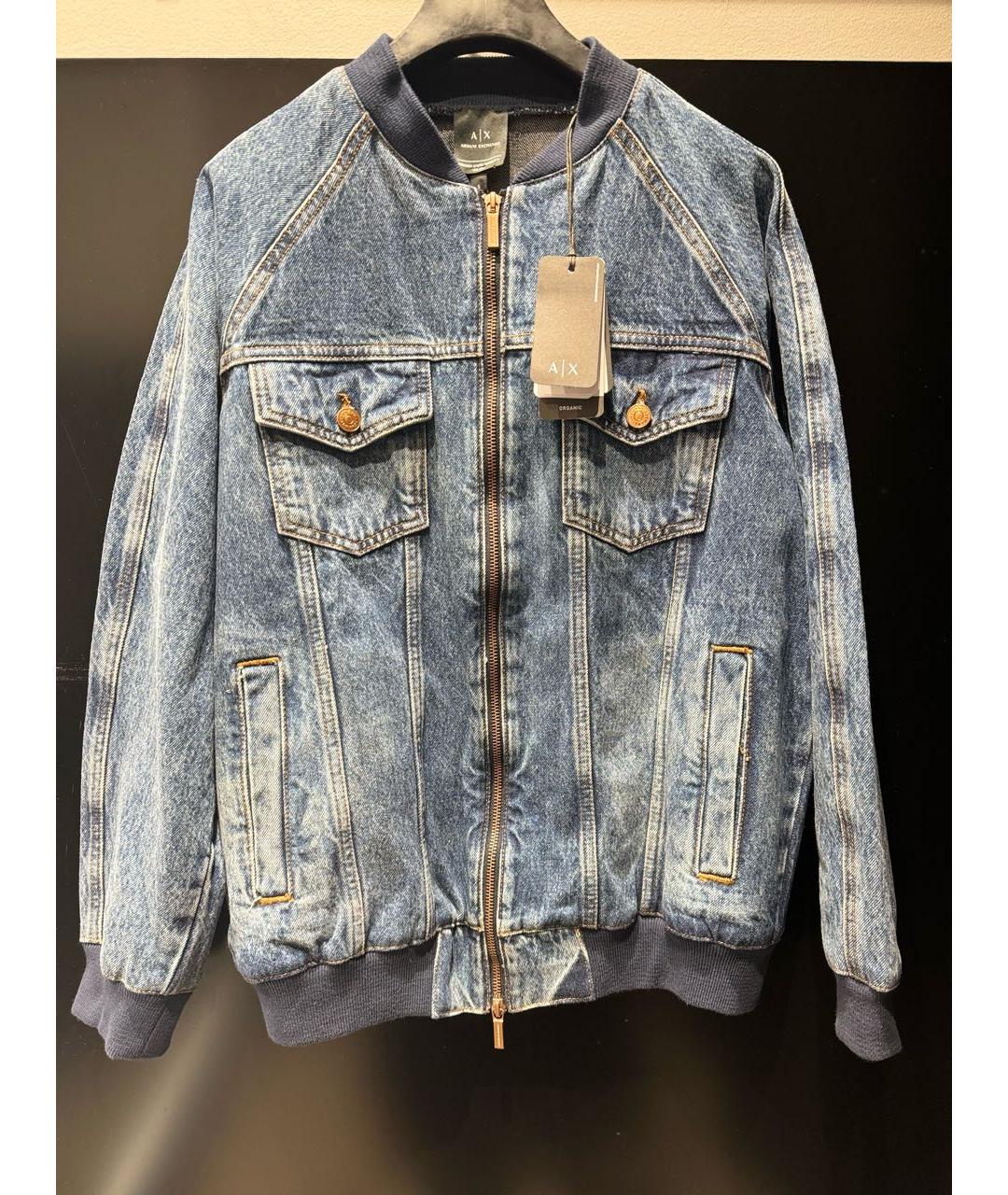 ARMANI EXCHANGE Темно-синяя деним куртка, фото 2