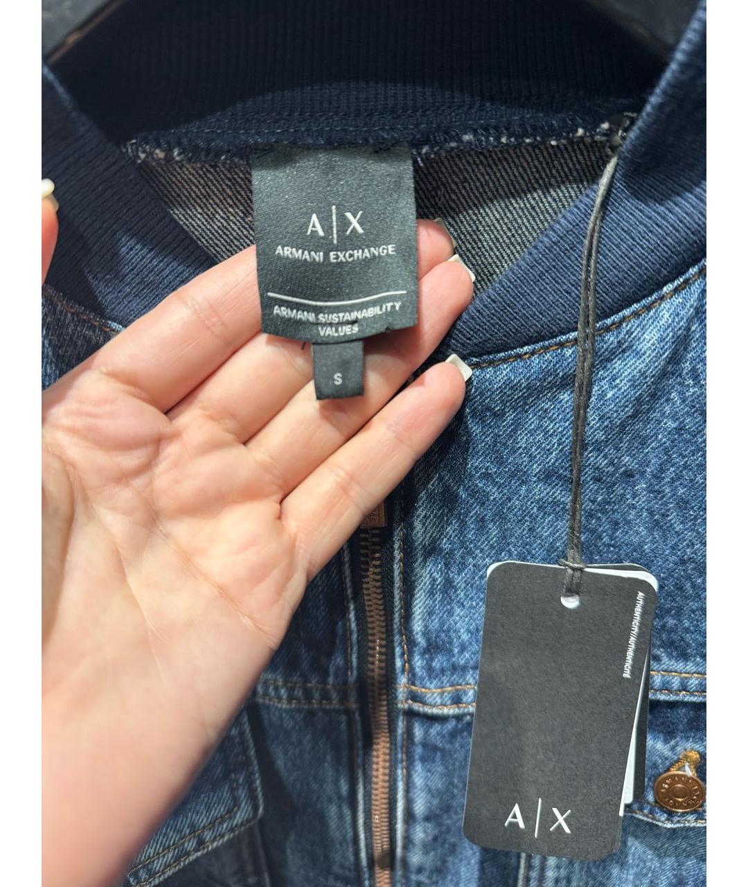 ARMANI EXCHANGE Темно-синяя деним куртка, фото 6