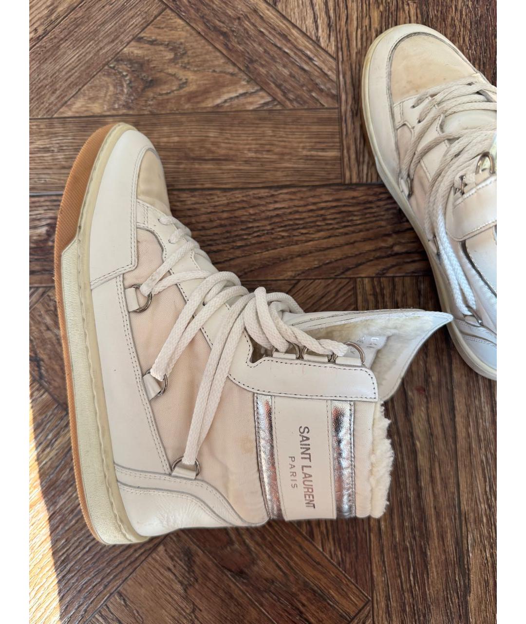 SAINT LAURENT Белые кожаные кеды, фото 6
