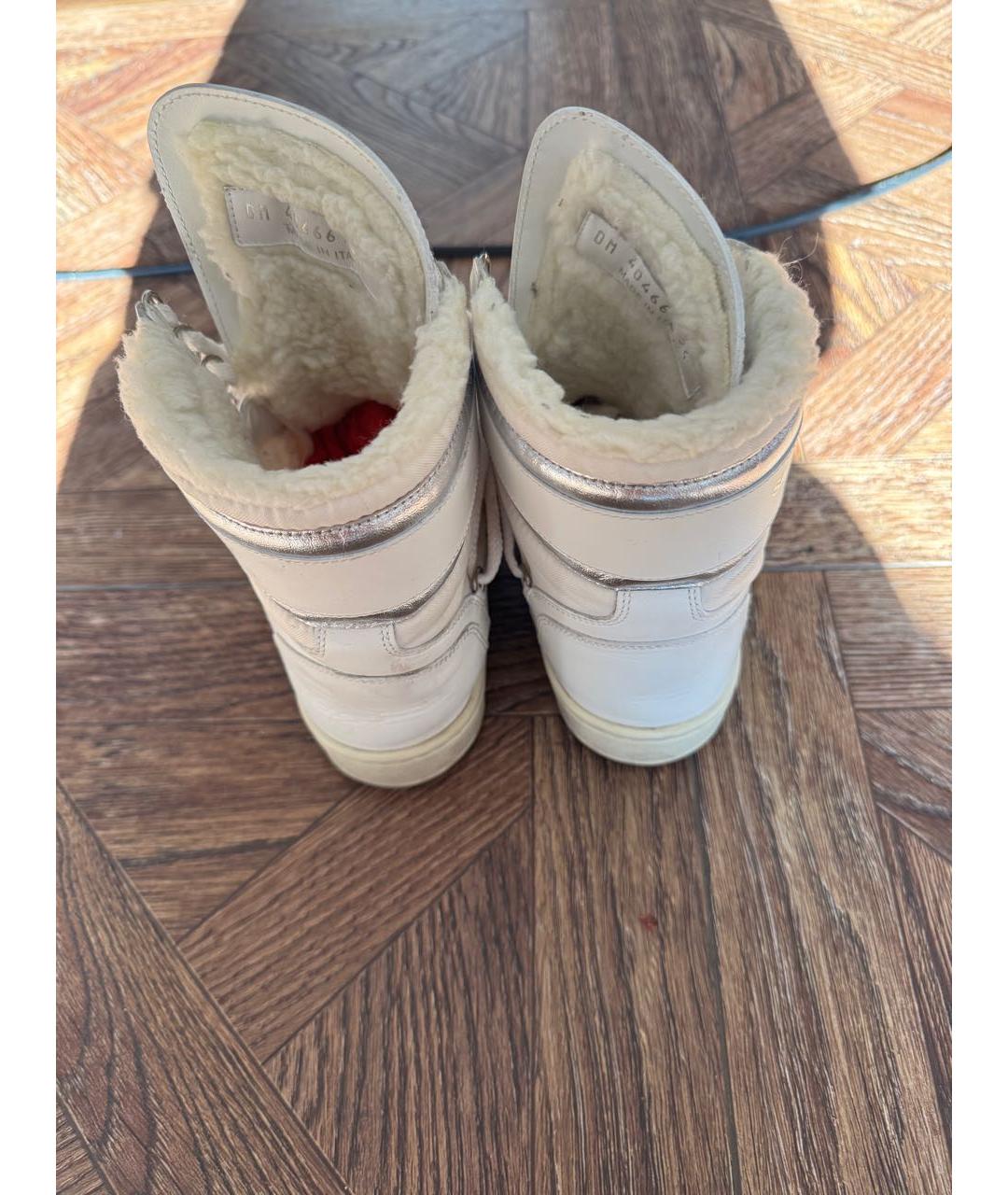SAINT LAURENT Белые кожаные кеды, фото 3
