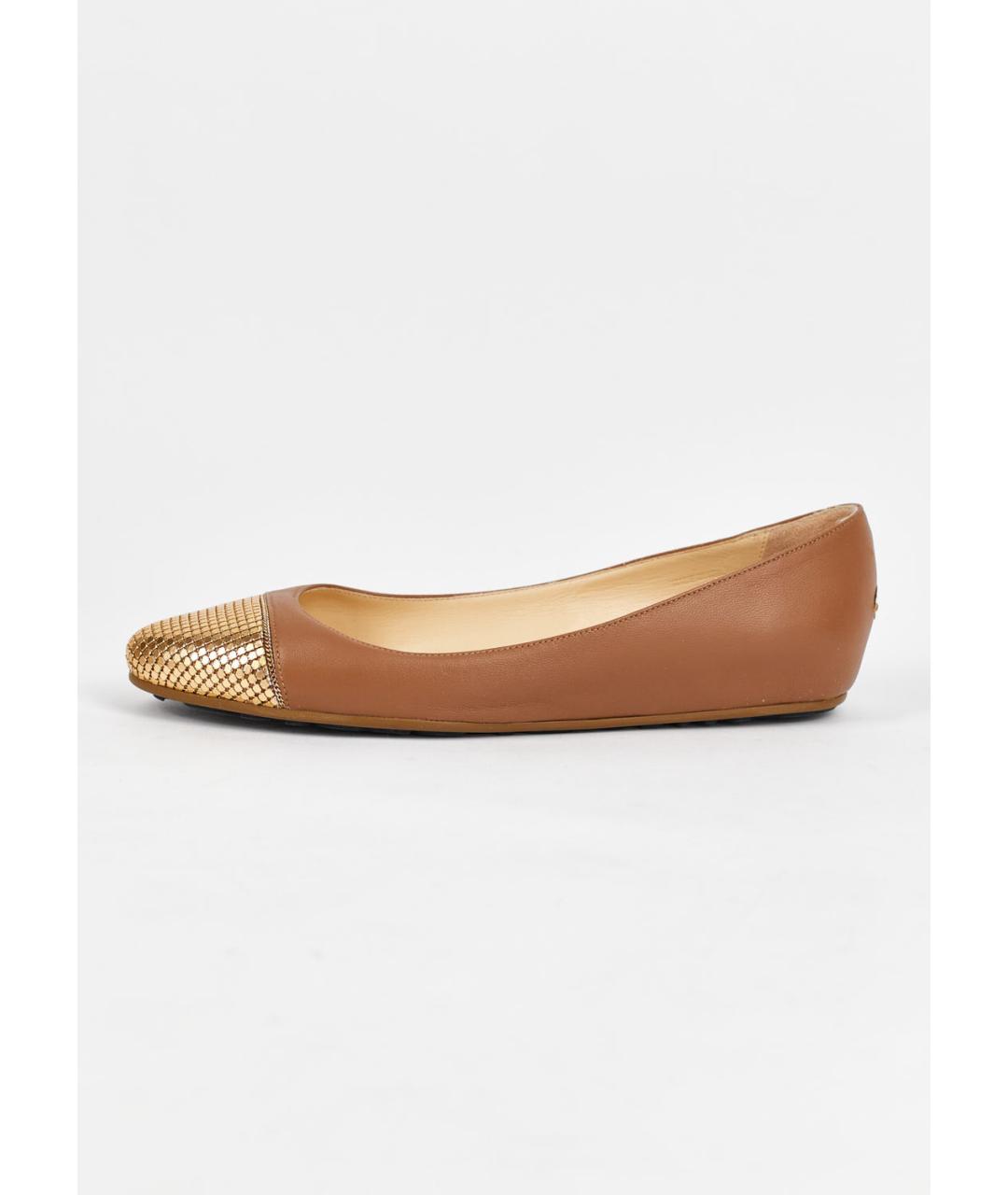 JIMMY CHOO Коричневые кожаные балетки, фото 6