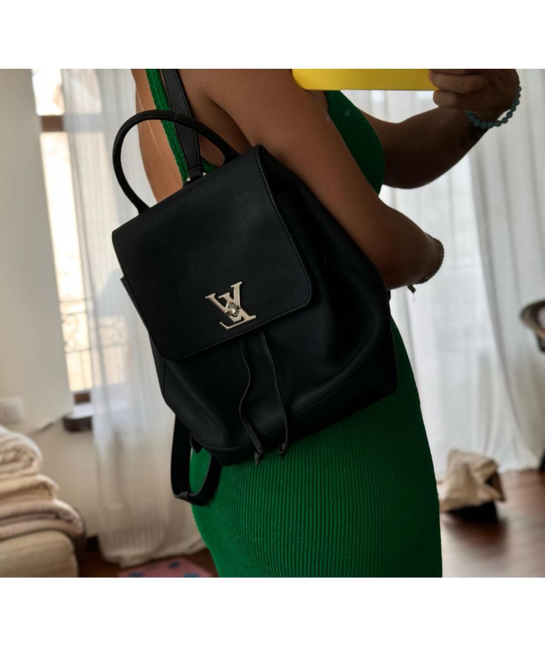LOUIS VUITTON Черный кожаный рюкзак, фото 2