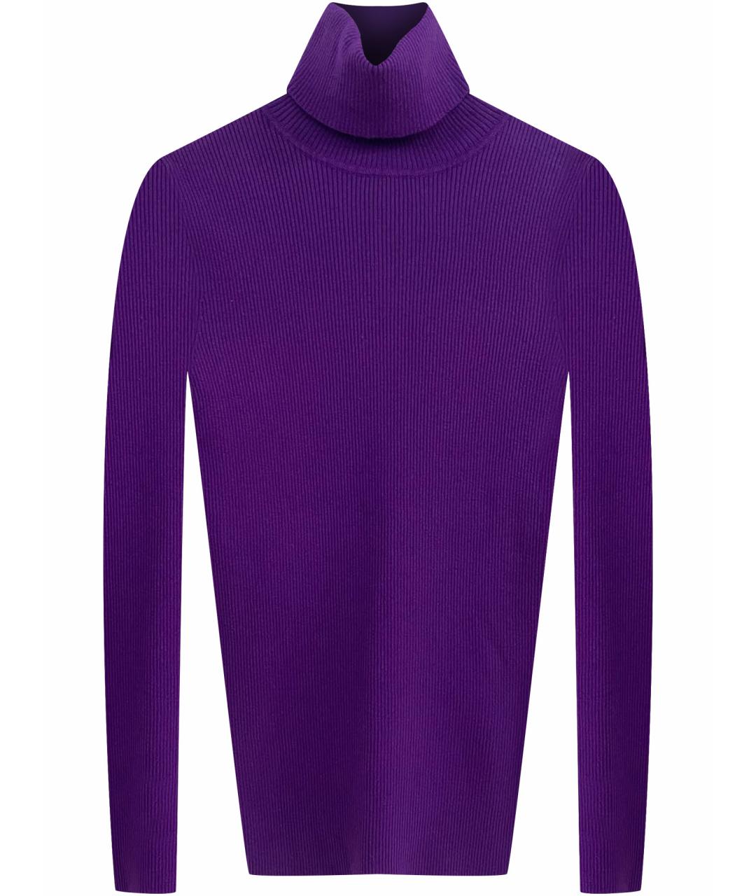 RALPH LAUREN Фиолетовая хлопко-эластановая водолазка, фото 1