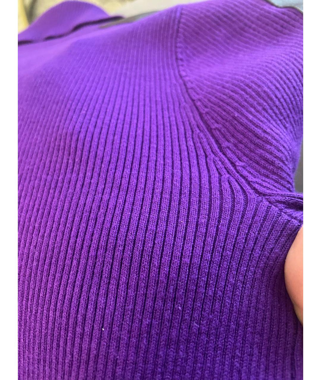RALPH LAUREN Фиолетовая хлопко-эластановая водолазка, фото 4