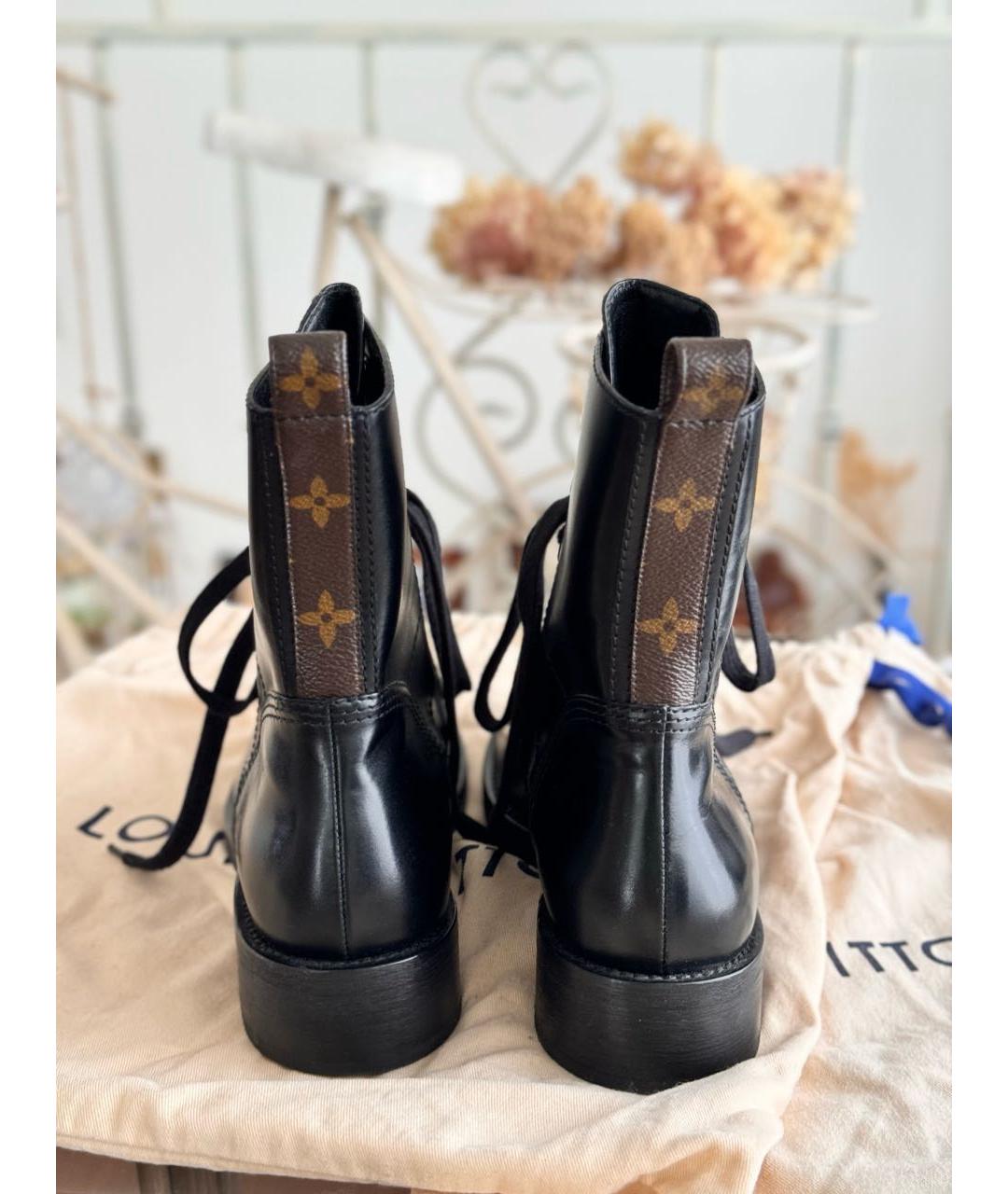 LOUIS VUITTON Черные кожаные ботинки, фото 4