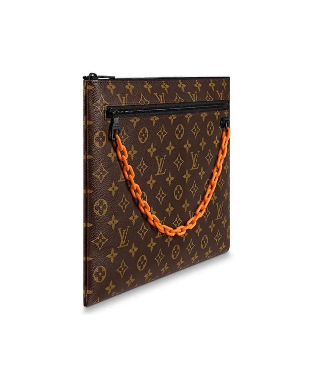 LOUIS VUITTON Коричневая кожаная папка для документов, фото 2