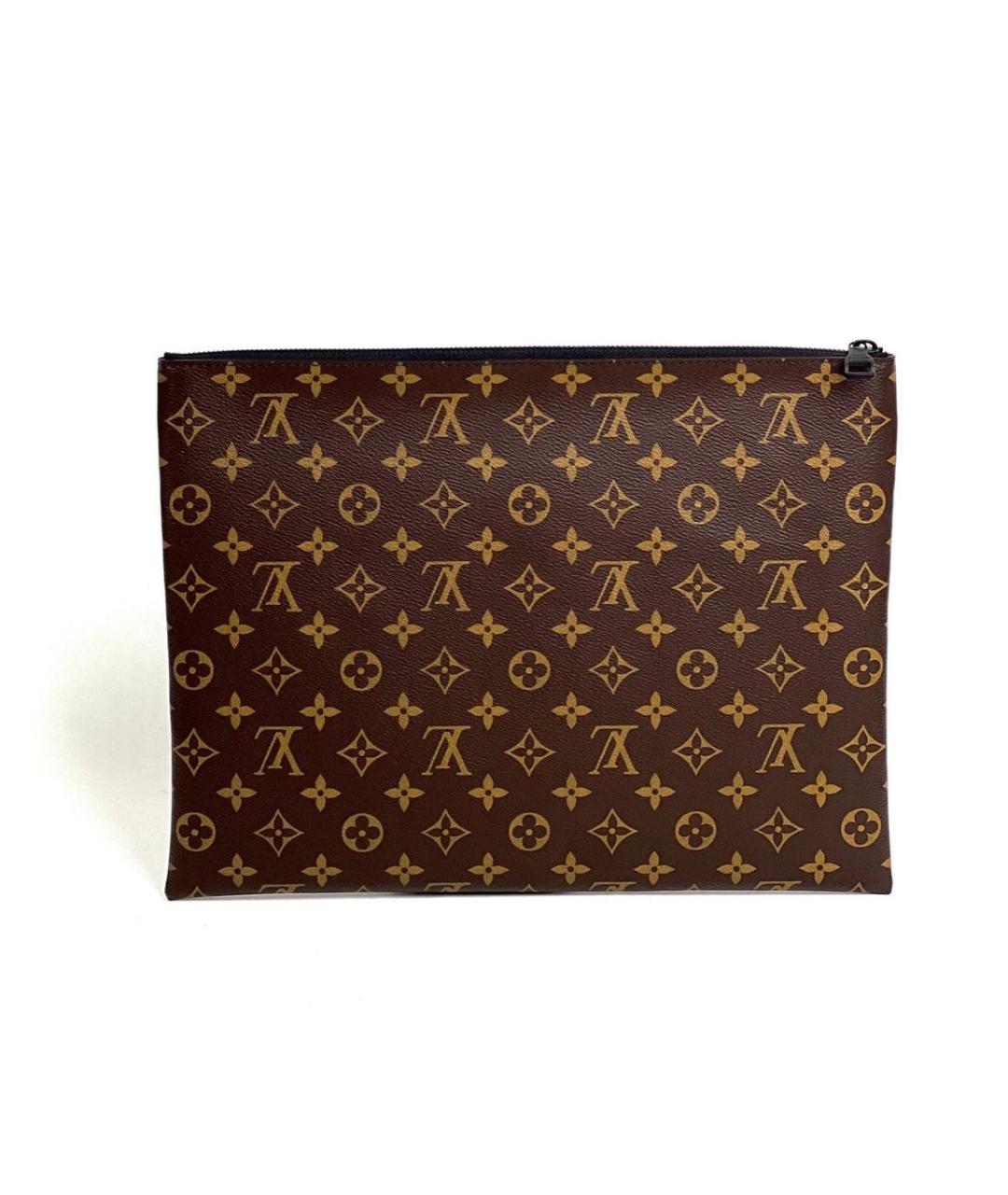 LOUIS VUITTON Коричневая кожаная папка для документов, фото 3