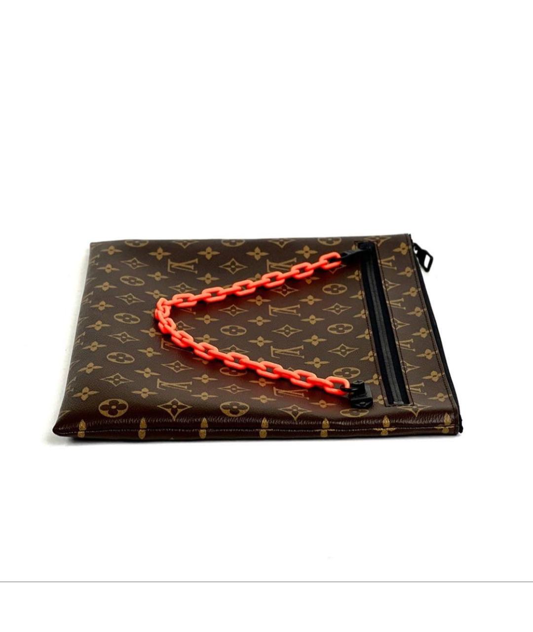 LOUIS VUITTON Коричневая кожаная папка для документов, фото 5