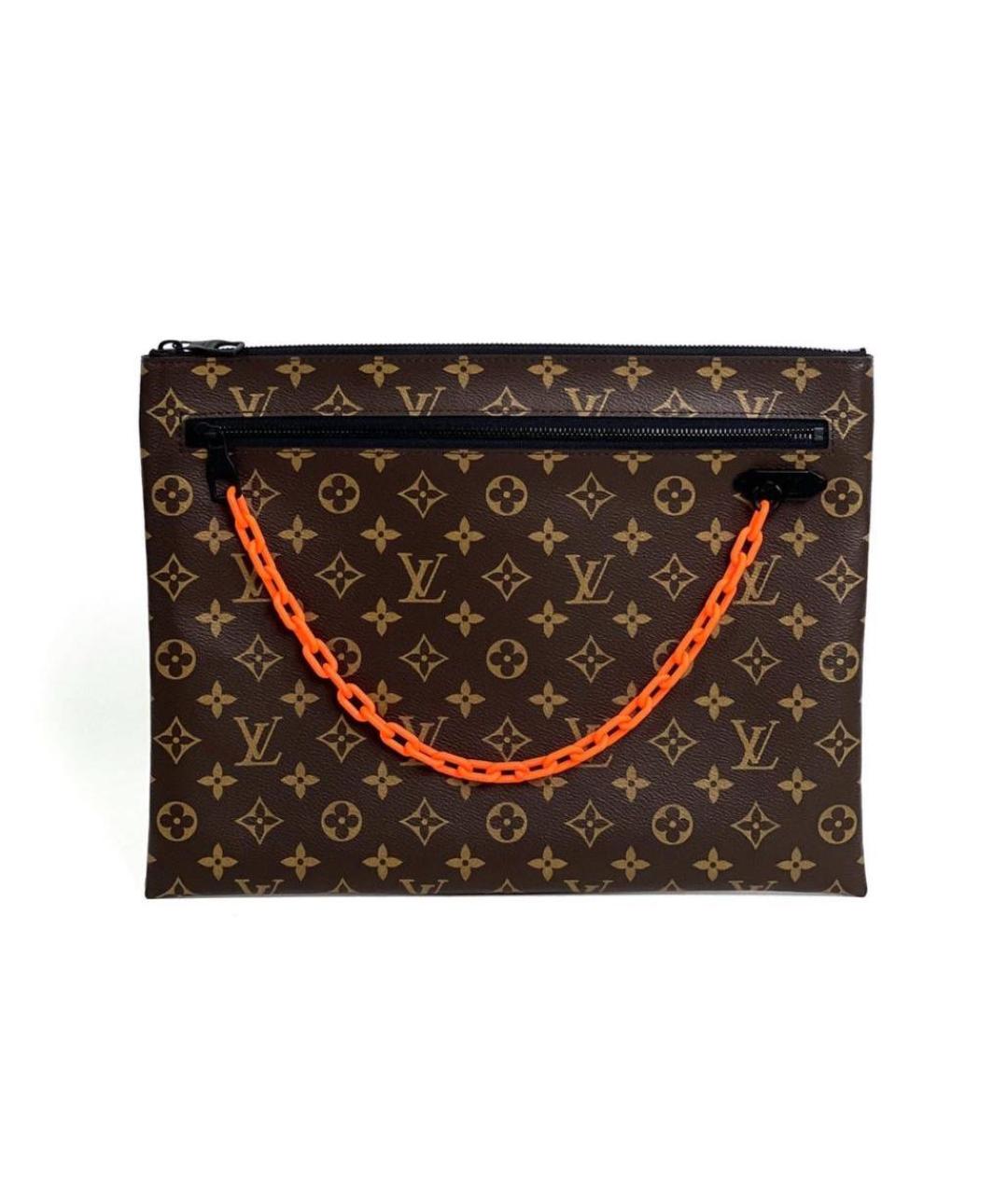 LOUIS VUITTON Коричневая кожаная папка для документов, фото 1