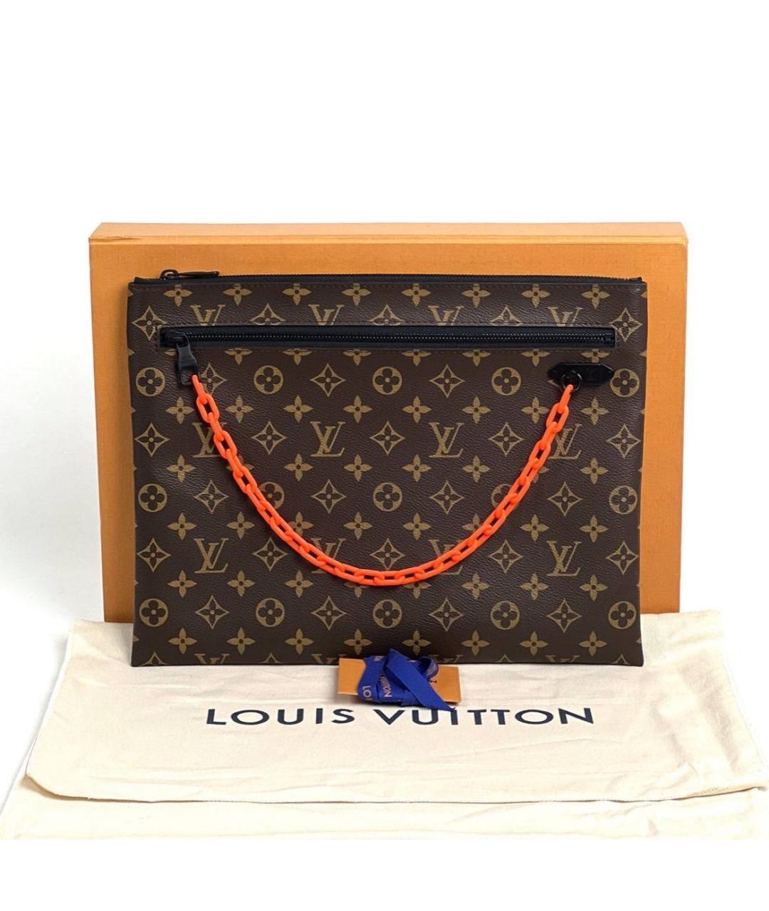 LOUIS VUITTON Коричневая кожаная папка для документов, фото 6