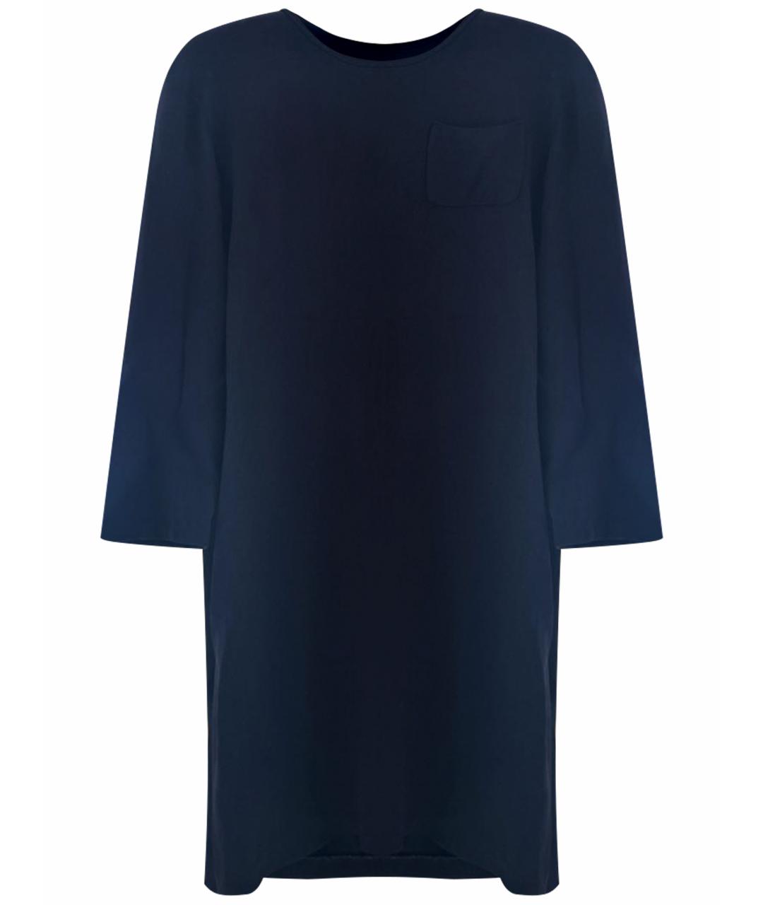 'S MAX MARA Темно-синее шелковое повседневное платье, фото 1
