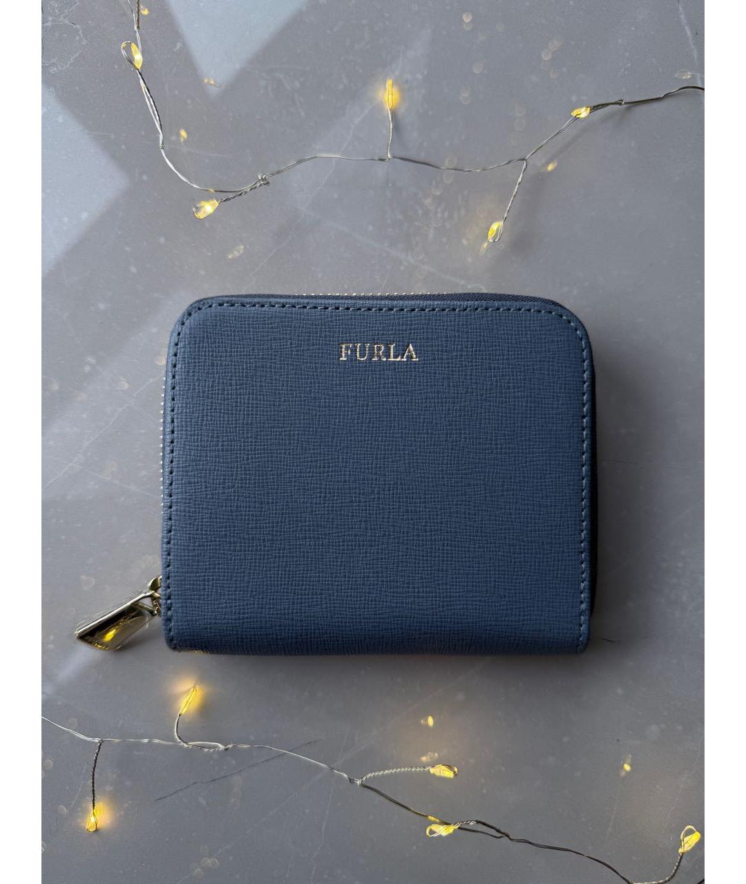 FURLA Голубой кожаный кошелек, фото 9