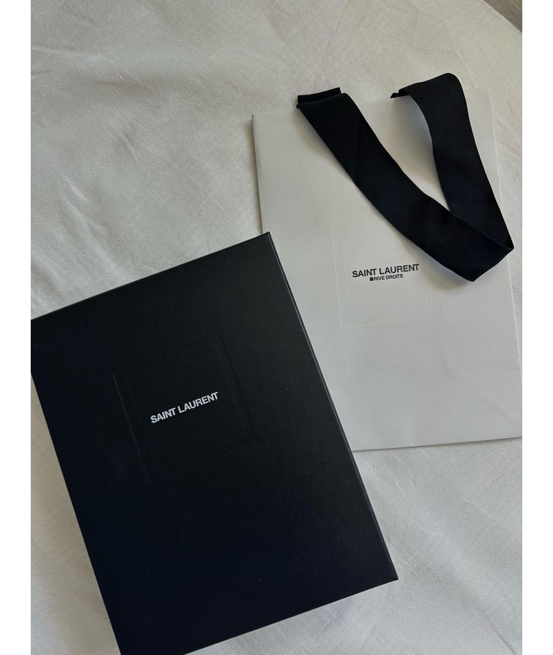 SAINT LAURENT Коричневая тканевая сумка тоут, фото 7