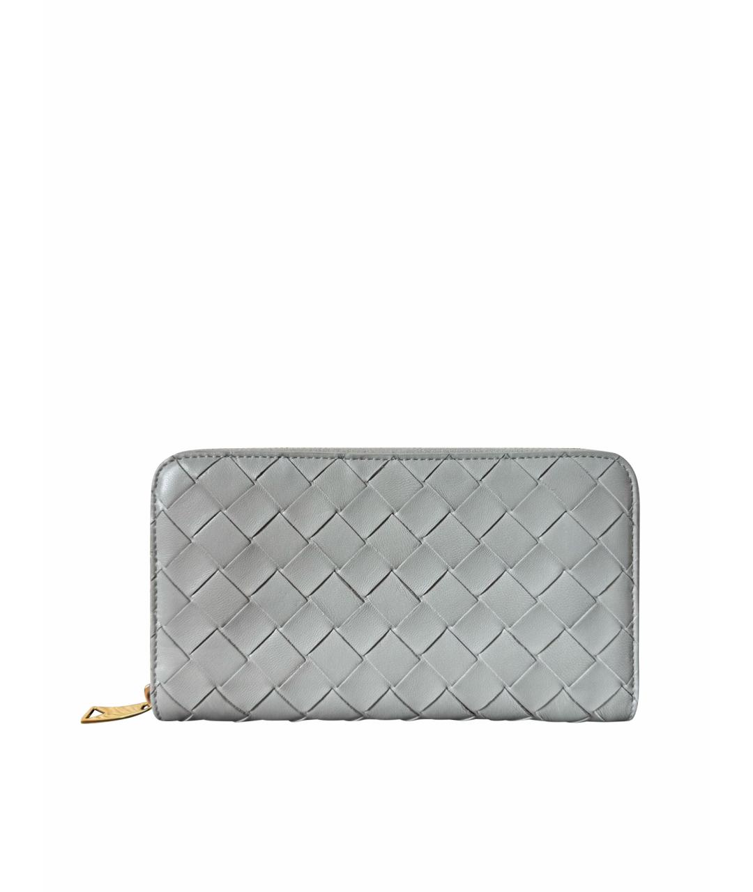 BOTTEGA VENETA Серый кожаный кошелек, фото 1