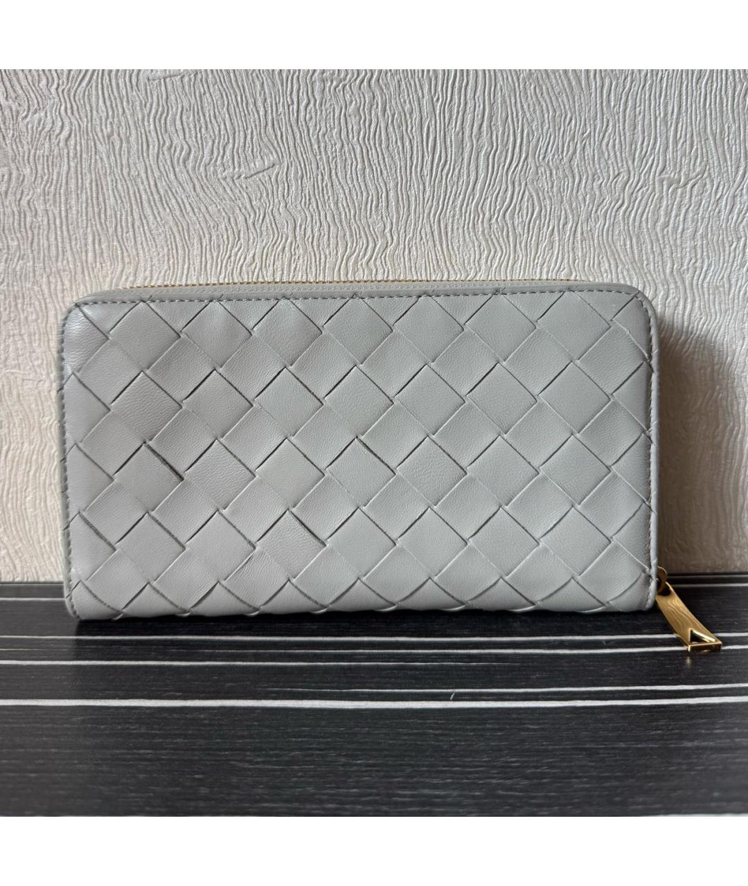 BOTTEGA VENETA Серый кожаный кошелек, фото 2