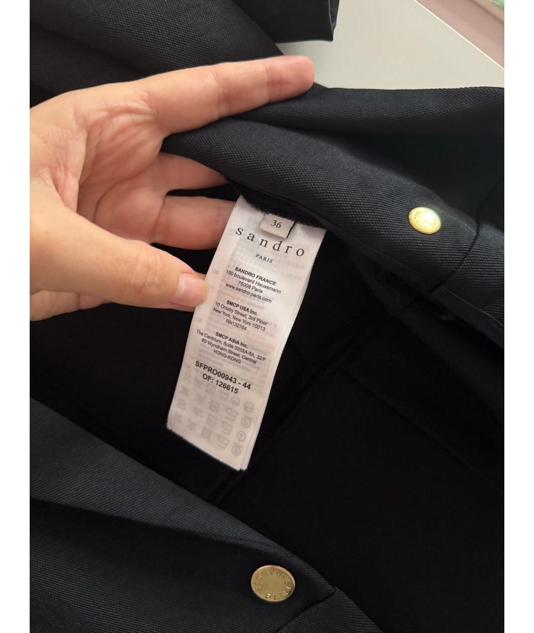 SANDRO Темно-синее вискозное повседневное платье, фото 6